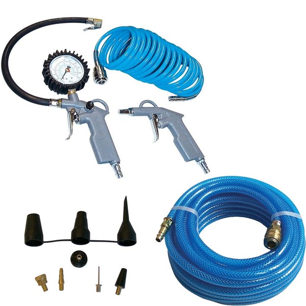 GüDe Druckluft Set 12 Teilig ReifenfüLler Ausblaspistole Druckluftschlauch-image