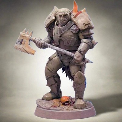 1/32 56mm 3D Print Model Kit Warrior Orc Fantasy Universe Unpainted