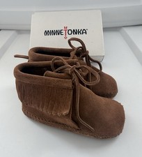 MINNETONKA MOCCASIN Size 6 Fringe Bootie Brown 100 Suede