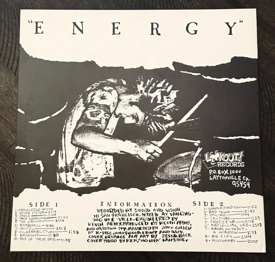 OPERATION IVY Energy 12" LP 1989 1st Press Laytonville Rancid Green Day Sublime - Image 2 of 4