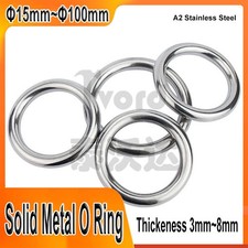 Stainless Steel Round Rings Heavy Duty Solid Metal O Ring Welded Smooth 15 100mm