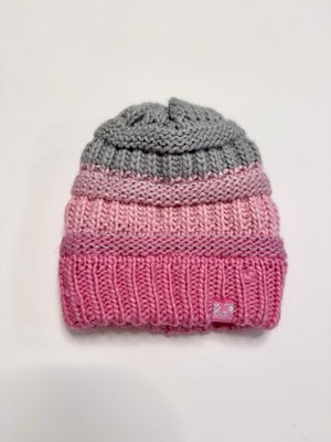 Girl s Winter Fall Spring Hat Pink/Gray Size 3-5 Years