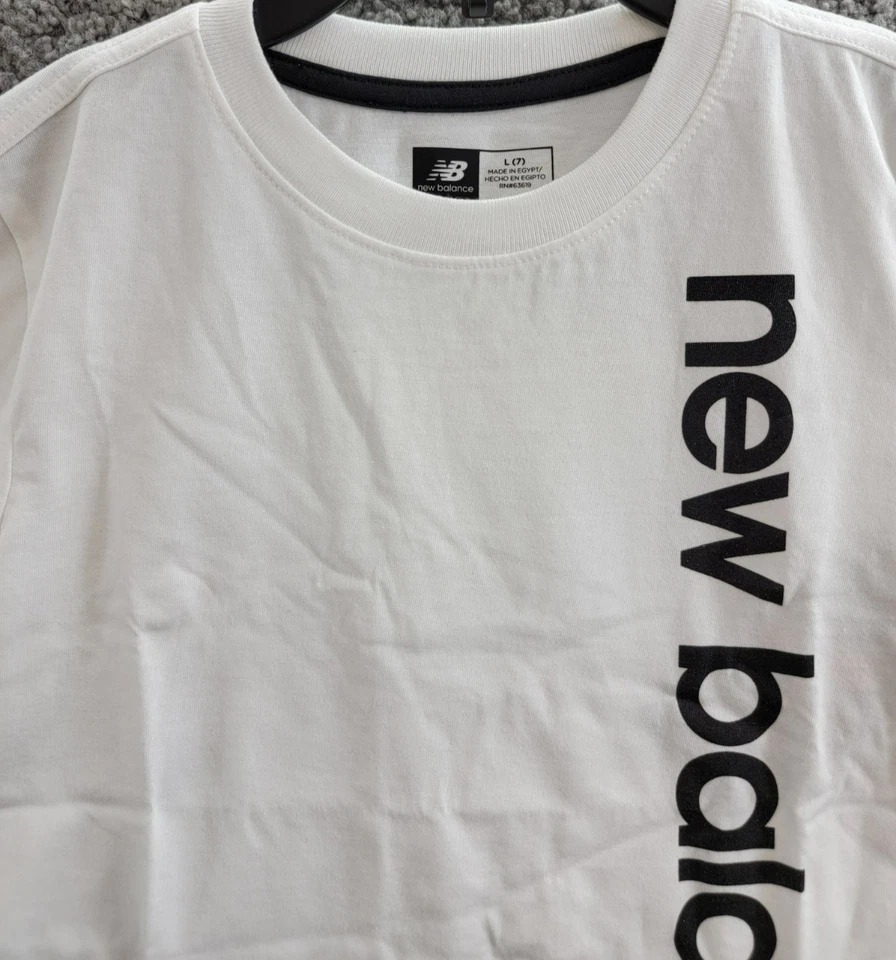 New Balance Graphic Tee Little Boys' L (7) White Crew Neck Short Sleeve Pullover - Image 3 of 4
