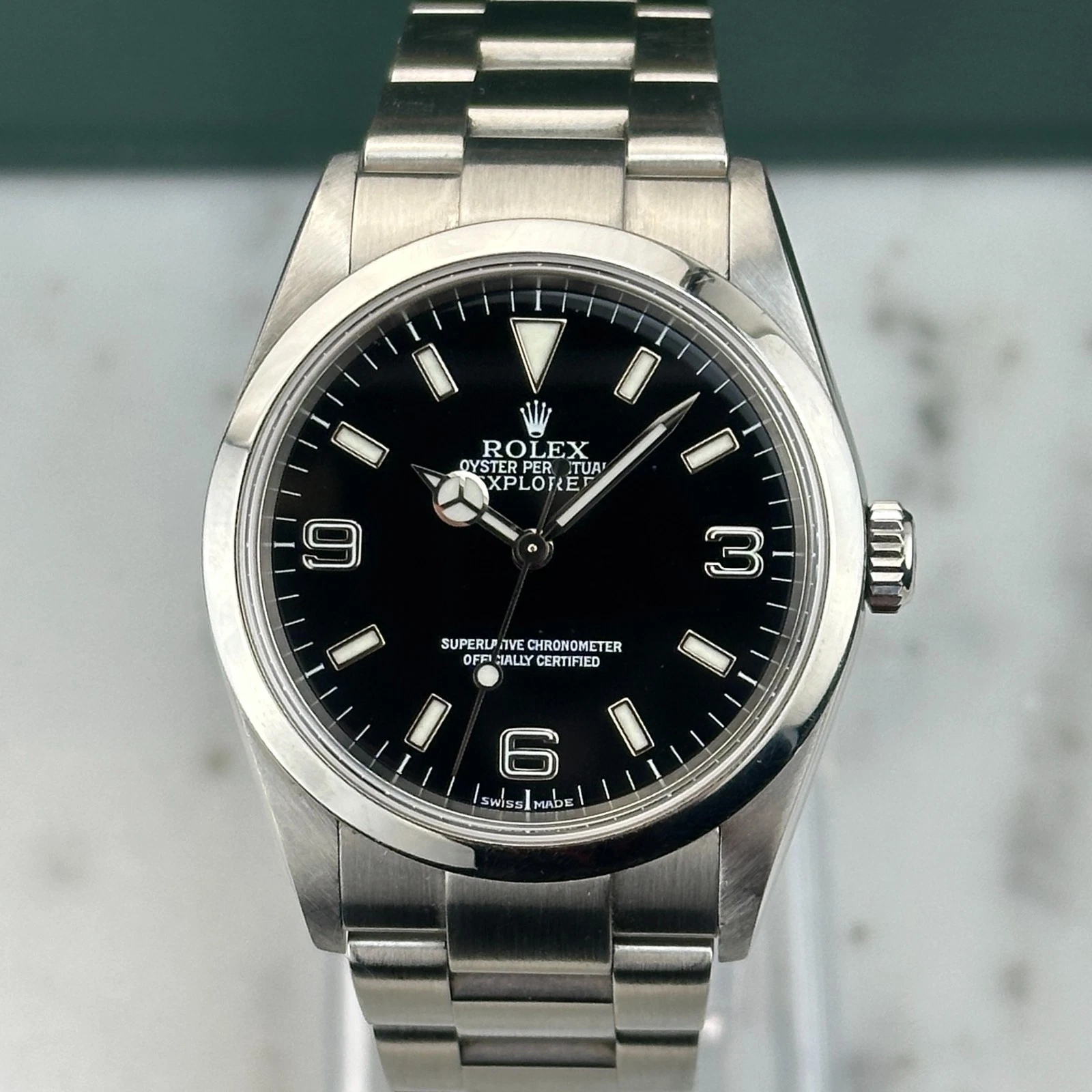 Rolex Explorer 36 114270 Men's Automatic Sports Watch With Box Full Links