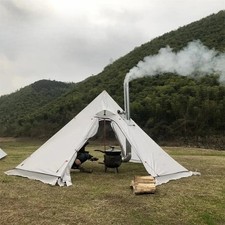 1-2Person Pyramid Tent Shelter Ultralight Outdoor Camping Teepee with Snow Skirt
