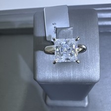 Princess Cut CZ SOLITAIRE ENGAGEMENT RING Solid 925 Sterling Silver Size 5