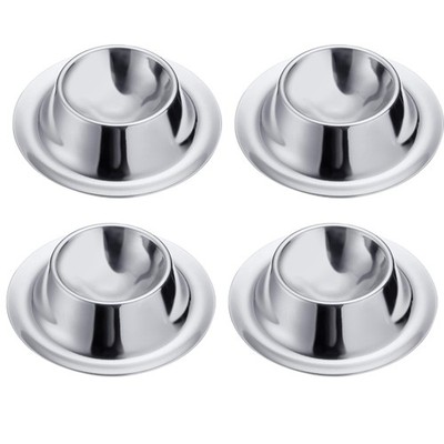 Westmark 4 Eierbecher, rund, stapelbar, 8,5 cm, Rostfreier Edelstahl, Silber