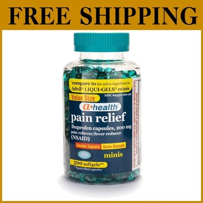 Fast-Acting Pain Relief: 500 Mini Ibuprofen Softgels=