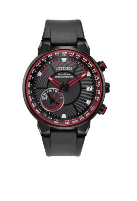 CITIZEN Satellite Wave Eco-Drive, F150-2117402 Black Red Solar