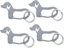 4 dog stainless steel carabiner clips with key ring for keys, bags, accessories