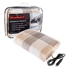 Heated Car Blanket   12-Volt Electric Blanket for Car, Truck, SUV, Gray Plaid