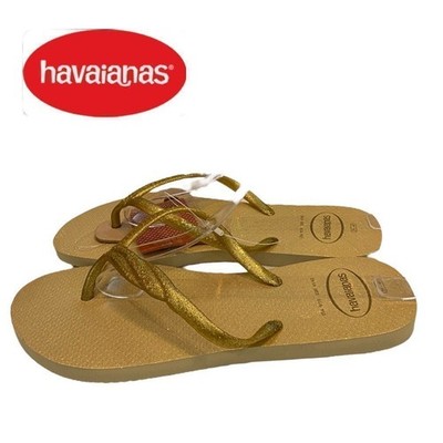NEW with Tag Havaianas Slim Sparkle Sand Grey Flip Flop Sandals 11 / 12