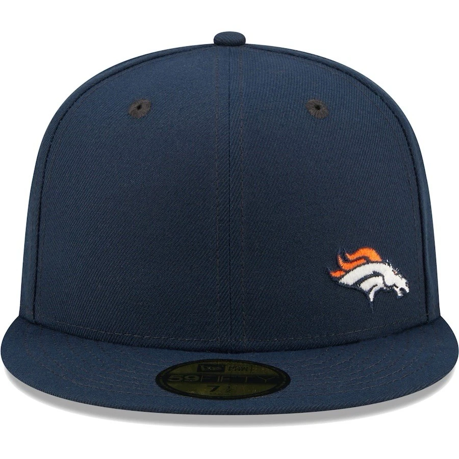 Gorra New Era 59FIFTY NFL Denver Broncos impecable azul marino ajustada para hombre talla 7 5/8 Foto 2 de 4