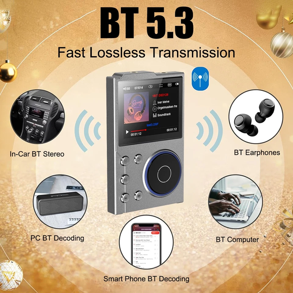 Reproductor de MP3 digital HiFi con Bluetooth 5.3 DSD sin pérdidas 256 GB alta calidad de sonido Foto 3 de 4