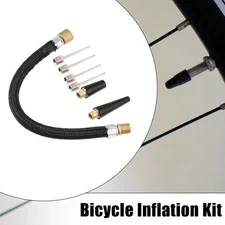 1 Set Bicycle Air Pump with Inflation Needle Tapered Nozzle Extension Hose