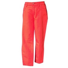 Cache Orange Red Rhinestone Stud Embellished Crop Jean Pant New Stretch 98 NWT