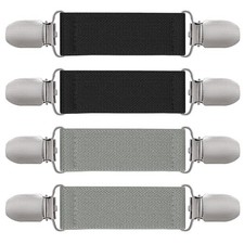 Zkptops 2 Pairs Winter Mitten Clips Elastic 3 inch, Ef Black and Grey