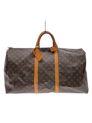 LOUIS VUITTON Boston Bag Keepall 60 Monogram Canvas PVC BRW Used