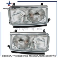 For Toyota Land Cruiser 1991 1992-1997 FJ80 LC80 Headlamp Pair Crystal Clear
