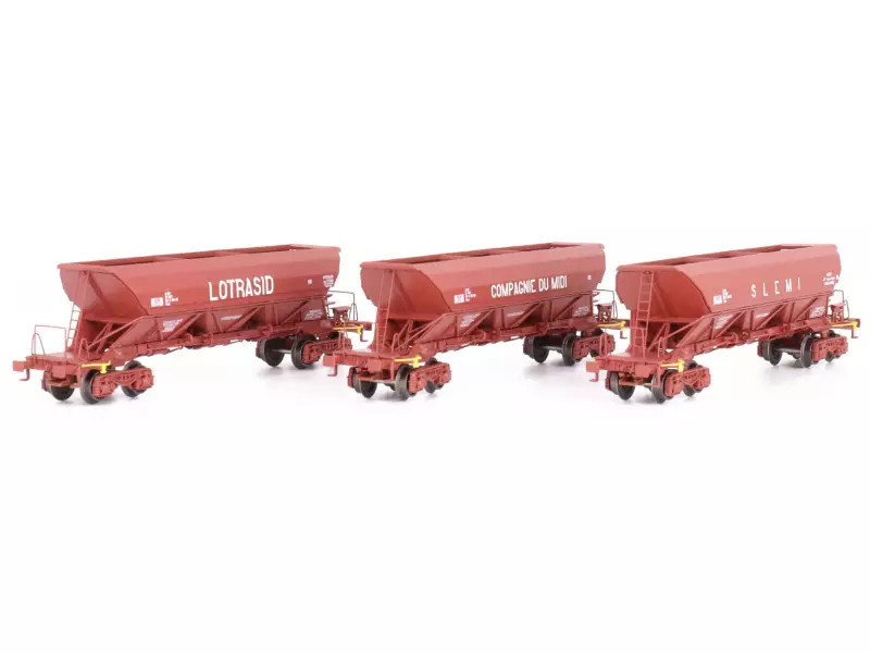 Wagons trémies EX SNCF miniatures REE Modèles Lotrasid SLEMI échelle HO 1/87