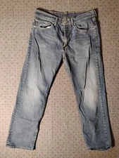 Levis 505 Jeans Men's 34x29 Blue Grunge