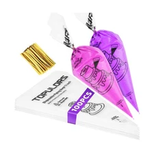 TOPULORS Disposable Piping Bags 12" Height - 100 PCS Pastry Bags - Tipless Ic...