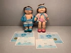 Vintage Cabbage Patch 1987 Splashin’ Kids Cornsilk Hair Swimmers Vinyl Doll Pair