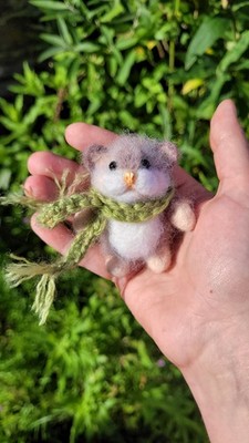 Nadelgefilzte Hamster Wolle Miniatur HANDARBEIT Tierfigur niedliches Haustierliebhaber Gif