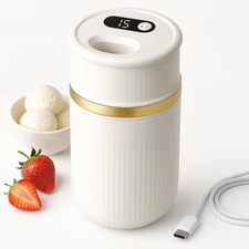 USB-C Rechargeable Portable Ice Cream Maker 0.4 Qt,Cordless Gelato, Sorbet & ...
