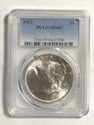 1923 PEACE "PCGS MS65"🔥BEAUTIFUL COIN, COLOR, HIGH POINTS, FEATHERS/HAIR/PEACE✅