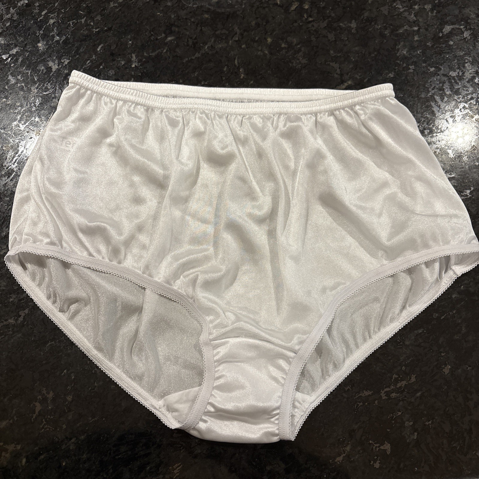 Nylon Brief Panty Classic Granny Panties by Teri Lingerie white , Size 8