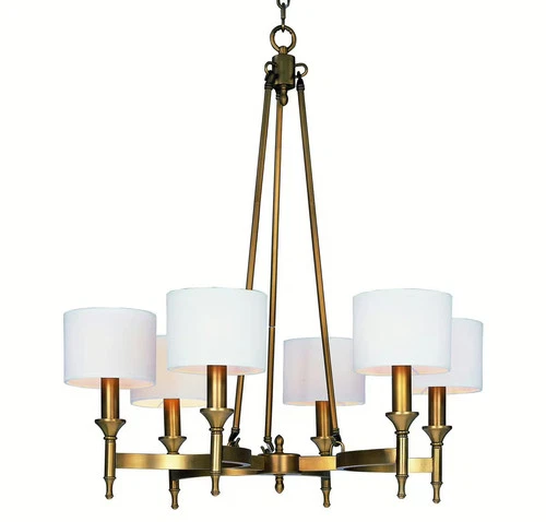 Maxim 22375OMNAB Fairmont 30" 6-Light Chandelier in Natural Aged Brass - Picture 1 of 2