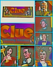 Vintage CLUE Murder Board Game Casino Slot Cut Glass Poker Man Cave Decor Sign
