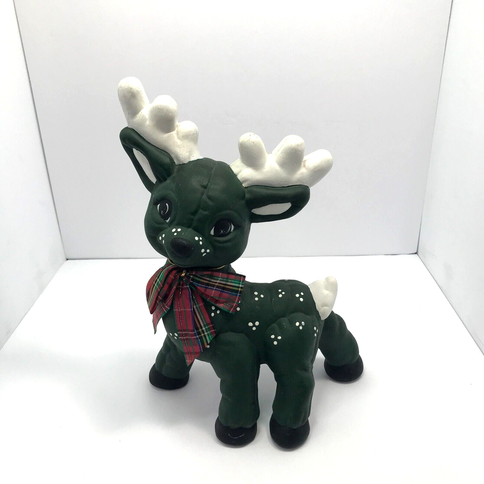 VTG Kimble Mold Reindeer Forest Green Ceramic Winter Holiday Christmas READ