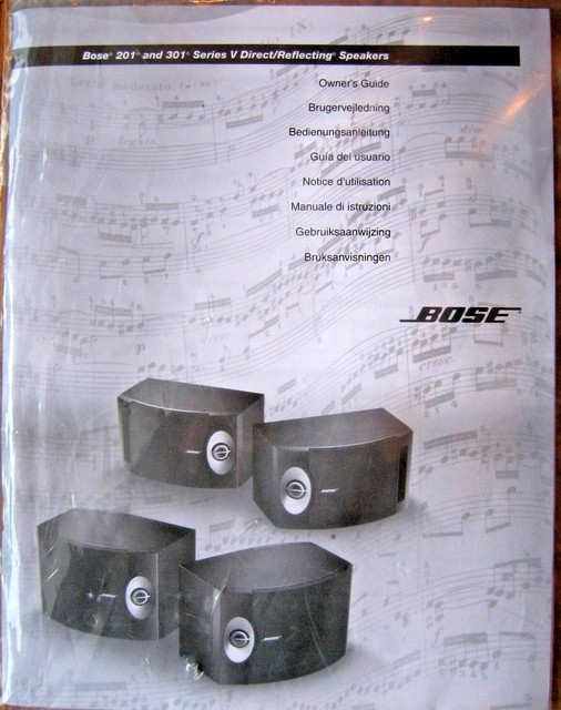 Bose 201 301 Series V Direct Reflecting Speakers Original Owner's