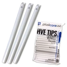 plastcareusa HVE High Volume Evacuation Tips, White, 100/Pk