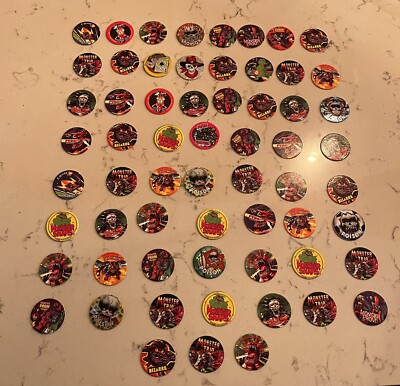 Lot Of 67 Vintage 90s Pyro  Milk Caps Monster Bizarre Laser & A Few Poison Foils