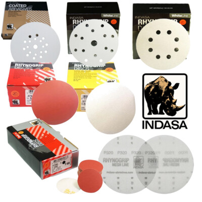 INDASA  50-75-125-150 mm Schleifscheiben Klett Exzenter Netz Schleifpapier