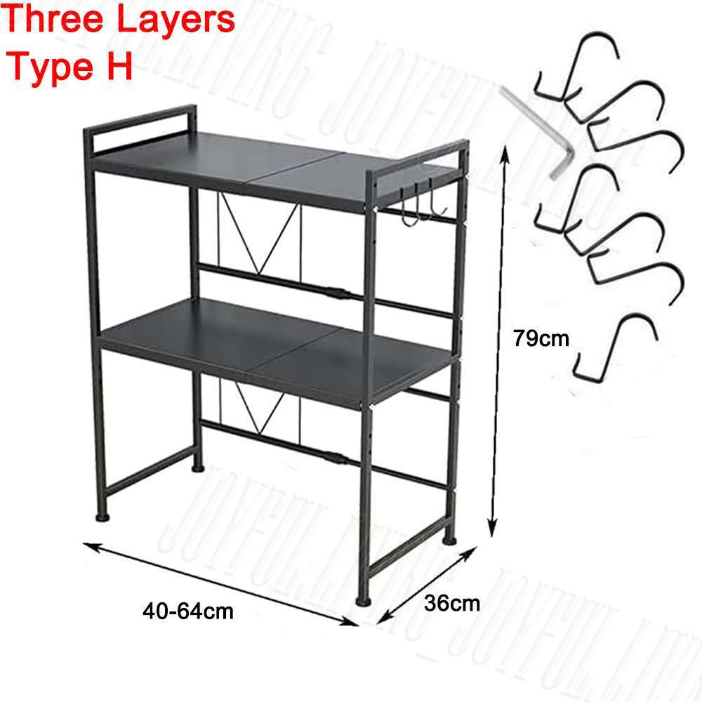 Microwave Shelf Kitchen Organiser Oven Rack Storage Metal