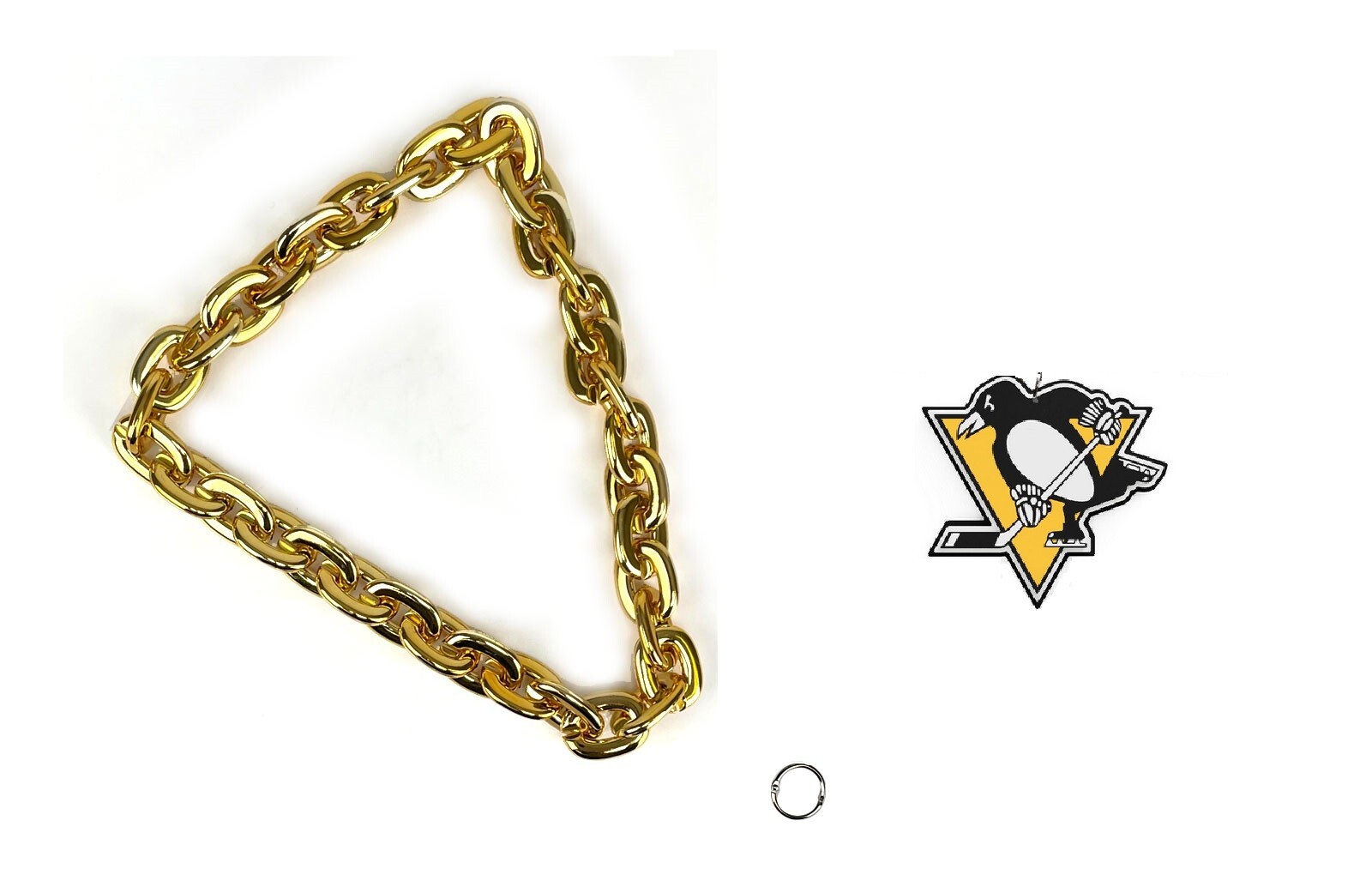 New NHL Pittsburgh Penguins BIG Fan Chain Gold Necklace 3D Foam eBay