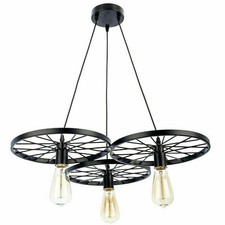 Vintage Pendant Lights Industrial 3 Way Wheel Ceiling Hanging Retro Lamp