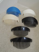 Large Grip Hair Comb Pair of Interlocking Curved Banana Combs Vtg Hair Clincher