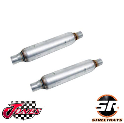 Jones Exhaust 2'' Turbo Tube Muffler Resonator Full Boar 4'' Round 15'' Long Qty 2