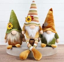Fall Decor - Mrs. Harvest Autumn Plush Gnomes 3 In Box