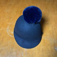 ZARA kids navy riding Hat with pom 100  Wool