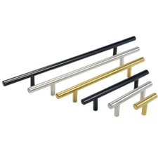 Sleek modern Cabinet Handles door pulls Matte Black Gold Or Silver Chrome shiny