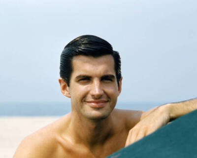George Hamilton US actor smiling bare chested circa 1965 Old Photo