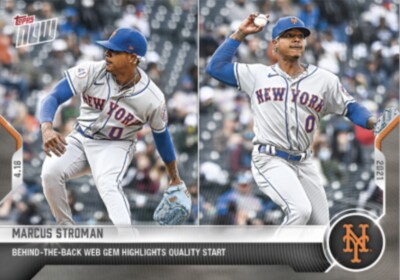 2021 TOPPS NOW CARD NEW YORK METS MARCUS STROMAN #97 BEHIND-THE-BACK WEB GEM