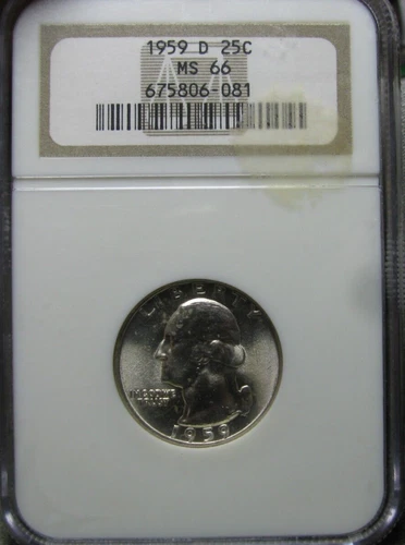 1959-D Washington Quarter Silver Coin ---- NGC MS-66 Coin ---- #791B