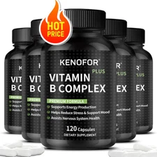 Vitamin B Complex B1 B2 B3 B5 B6 B12 Supports Brain & Nervous System Health mood